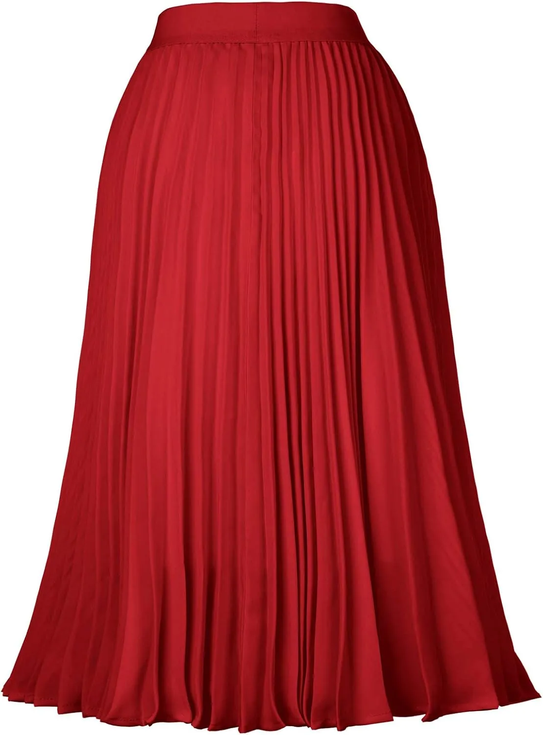 Kate Kasin Women's High Waist Pleated A-Line Swing Skirt KK659