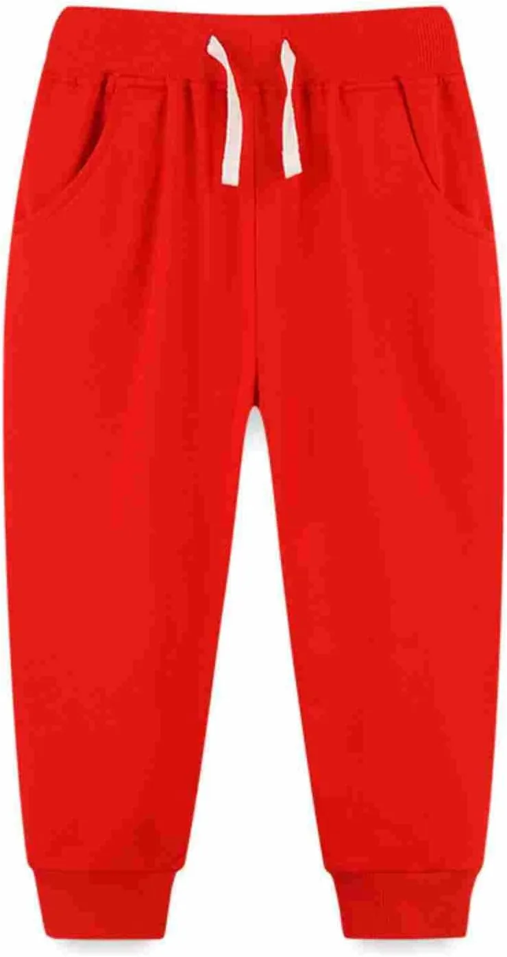 Kids Boys Pull On Sweatpants Cotton Jogger Pants Elastic Waist Active Joggers Boys ounge Trousers Athletic Sweatpants