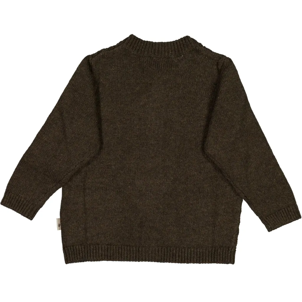 Knit Cardigan Ray - brown melange