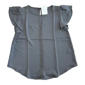 Lace Tab Top - Black