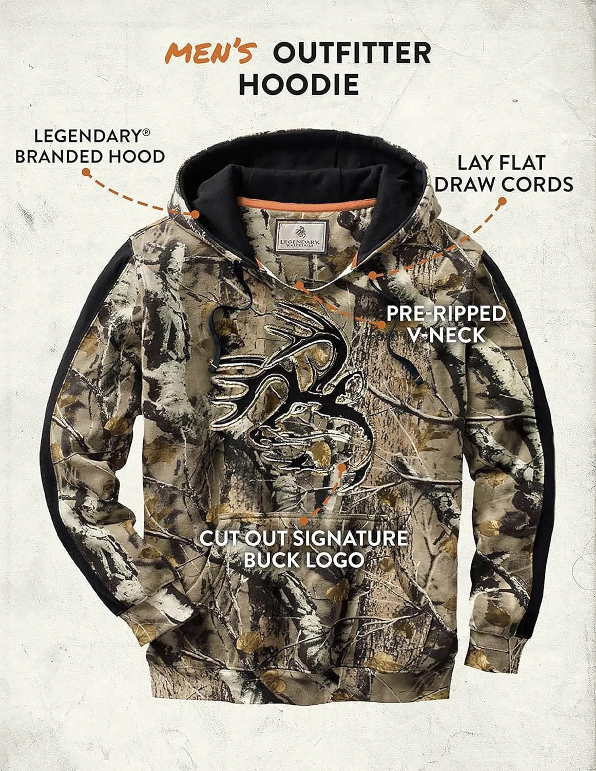 Legendary Whitetails Men's Camo Outfitter Hoodie