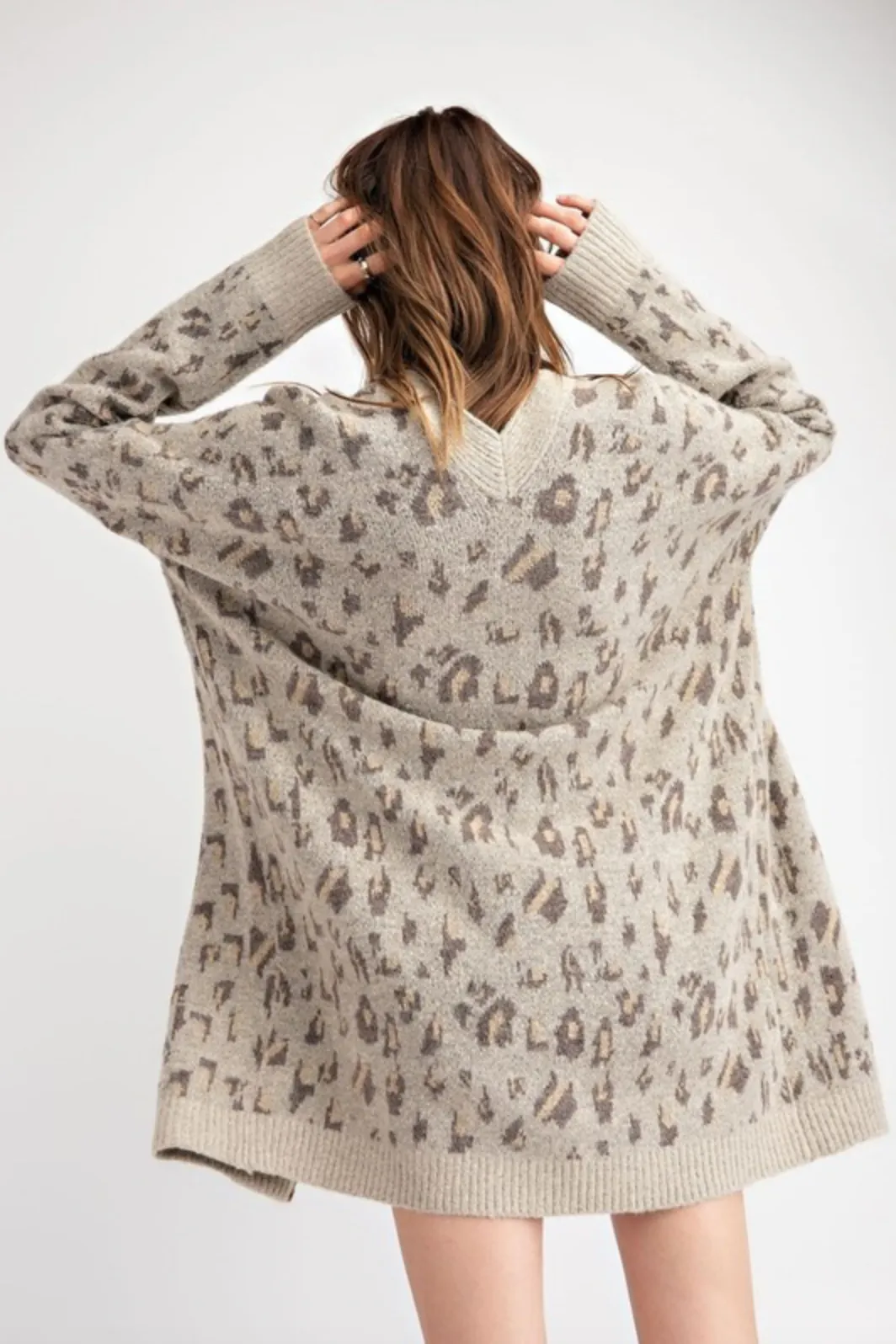 Leopard Print Sweater Cardigan