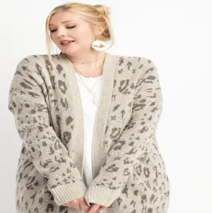 Leopard Print Sweater Cardigan