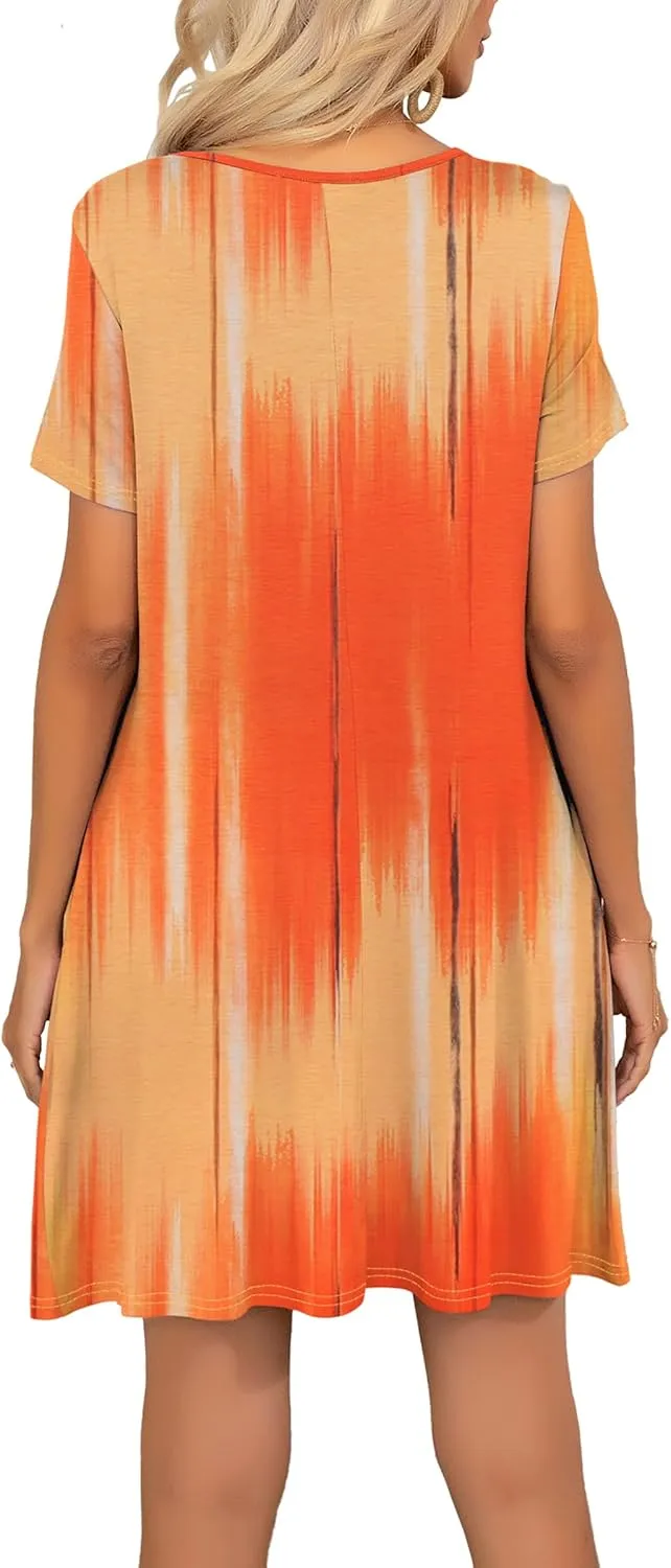 levaca Women Tshirt Dress 2024 Short Sleeve Flowy Casual Summer Dresses with Pockets