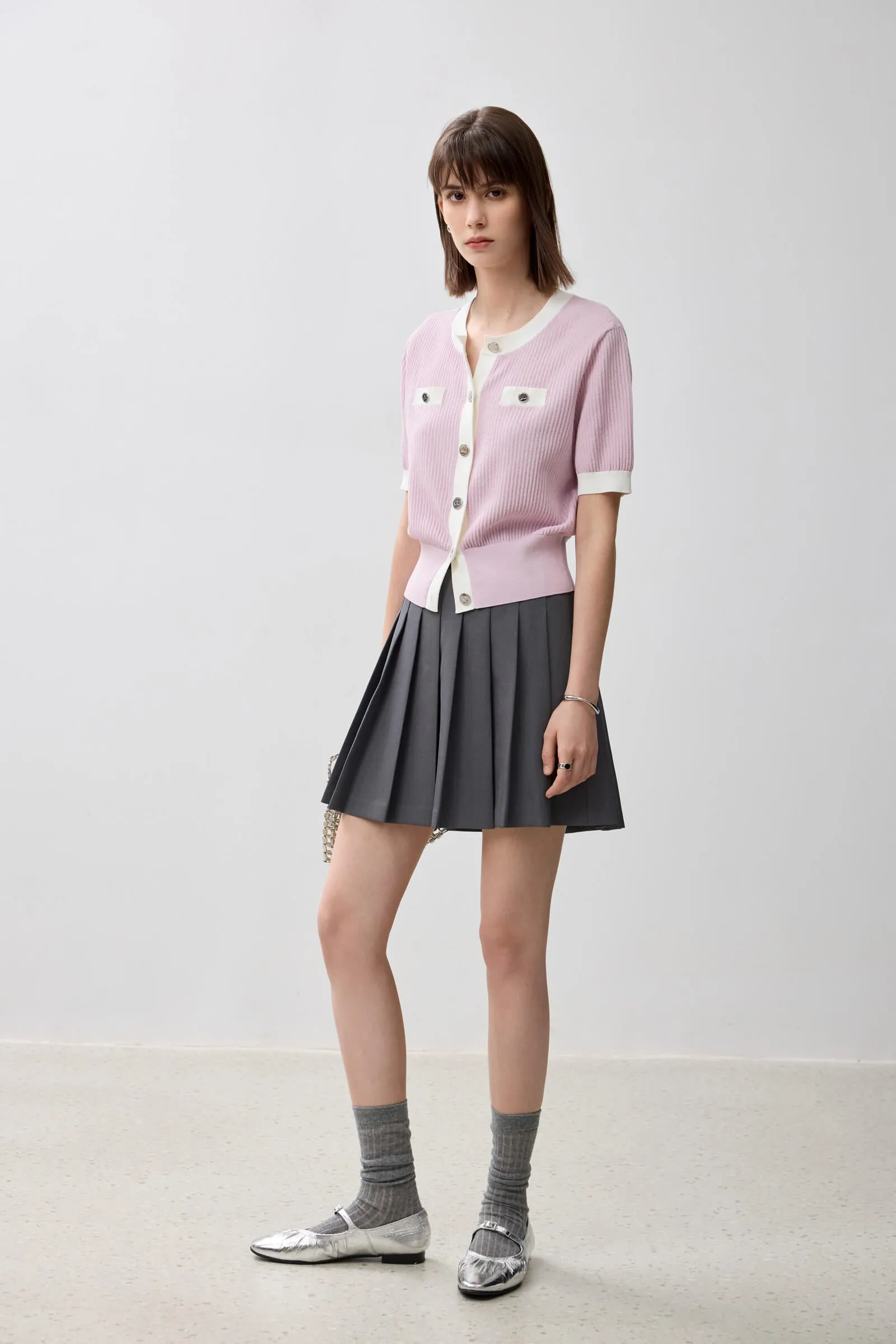 LILY Elegant Tweed-style Cardigan