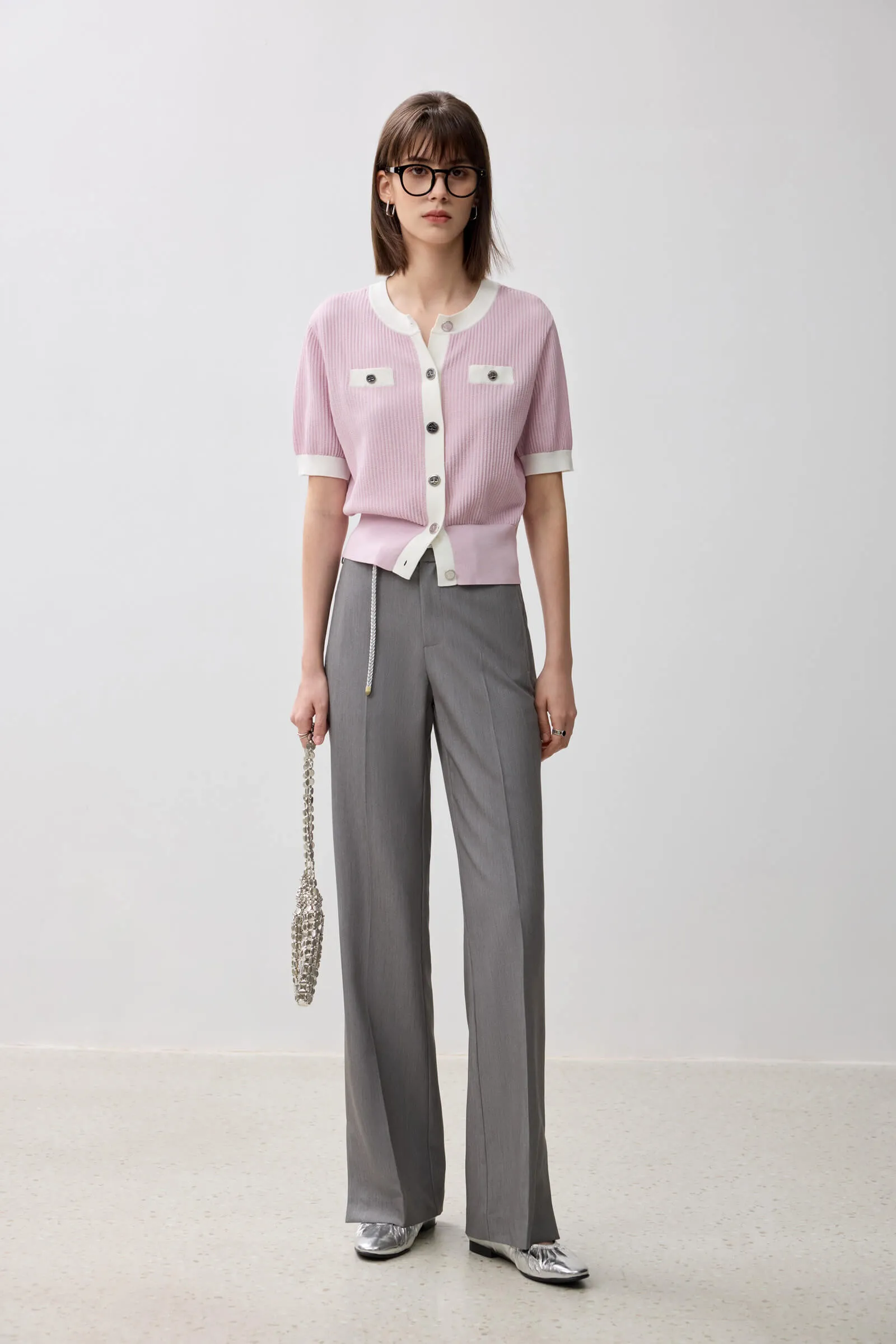 LILY Elegant Tweed-style Cardigan