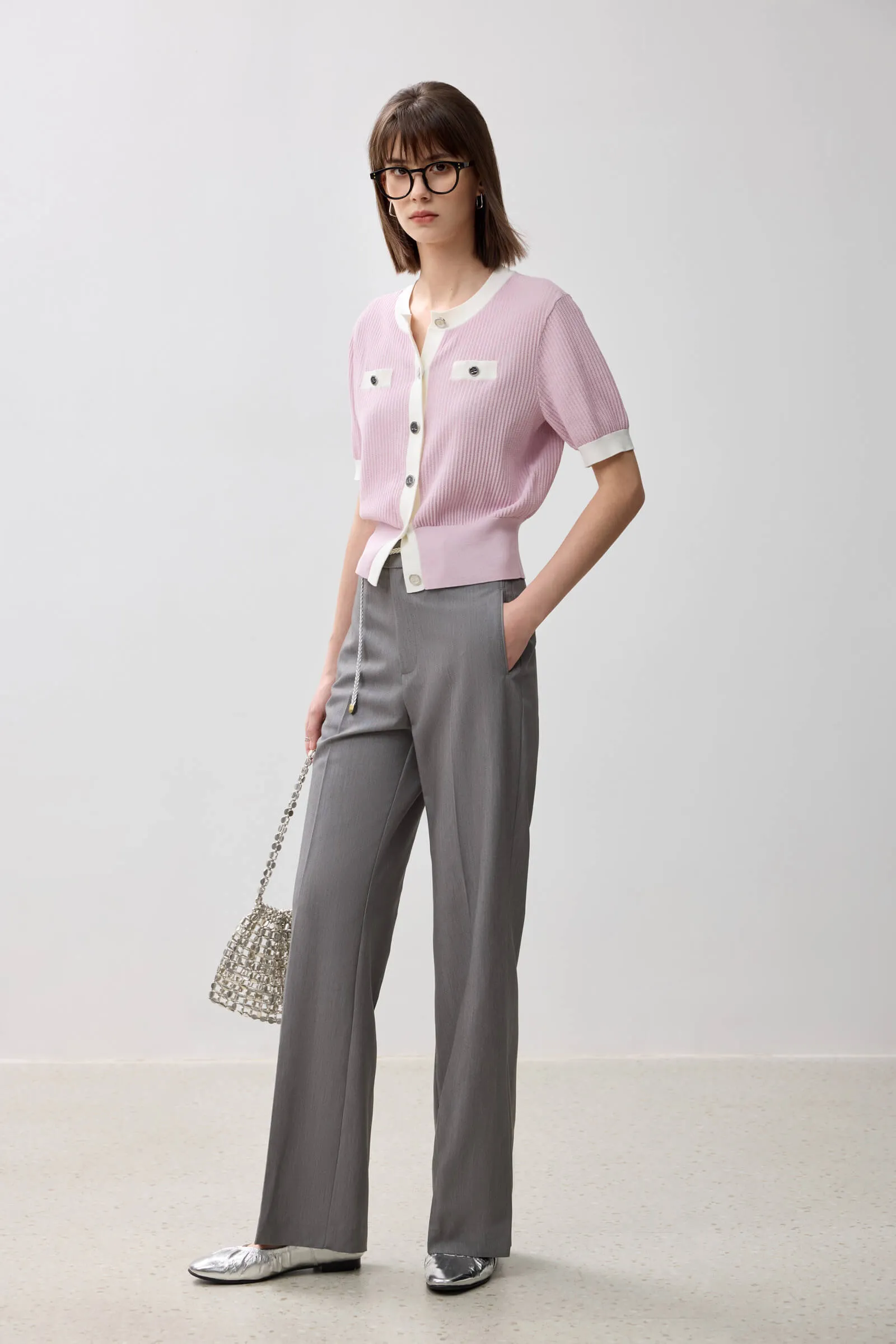 LILY Elegant Tweed-style Cardigan