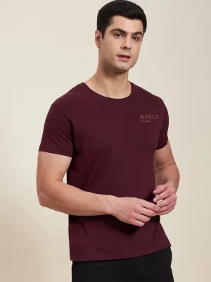Men Burgundy Slim Fit Mascln Original T-Shirt