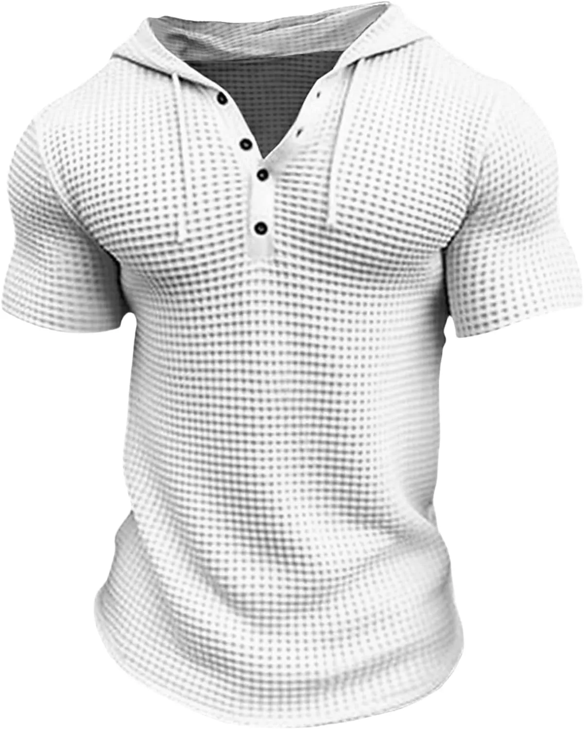 Mens Hoodies Drawstring Waffle Knit Tops Slim Fit Lightweight Summer Hooded Sweatshirt Gym Muscle Fit T Shirts Tshirt