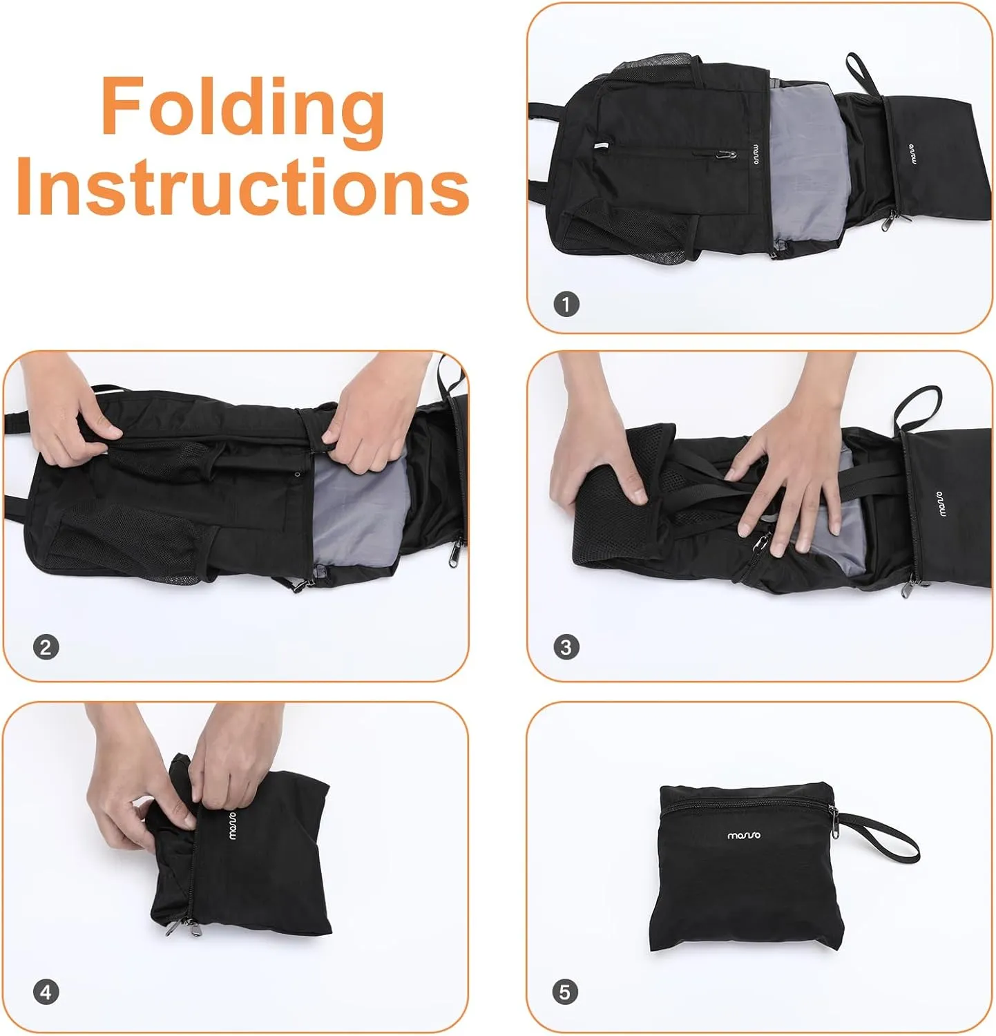 MOSISO Lightweight Hiking Daypack Small Packable Travel Hiking Backpack, Foldable Shoulder Bag with Front Vertical Pocket