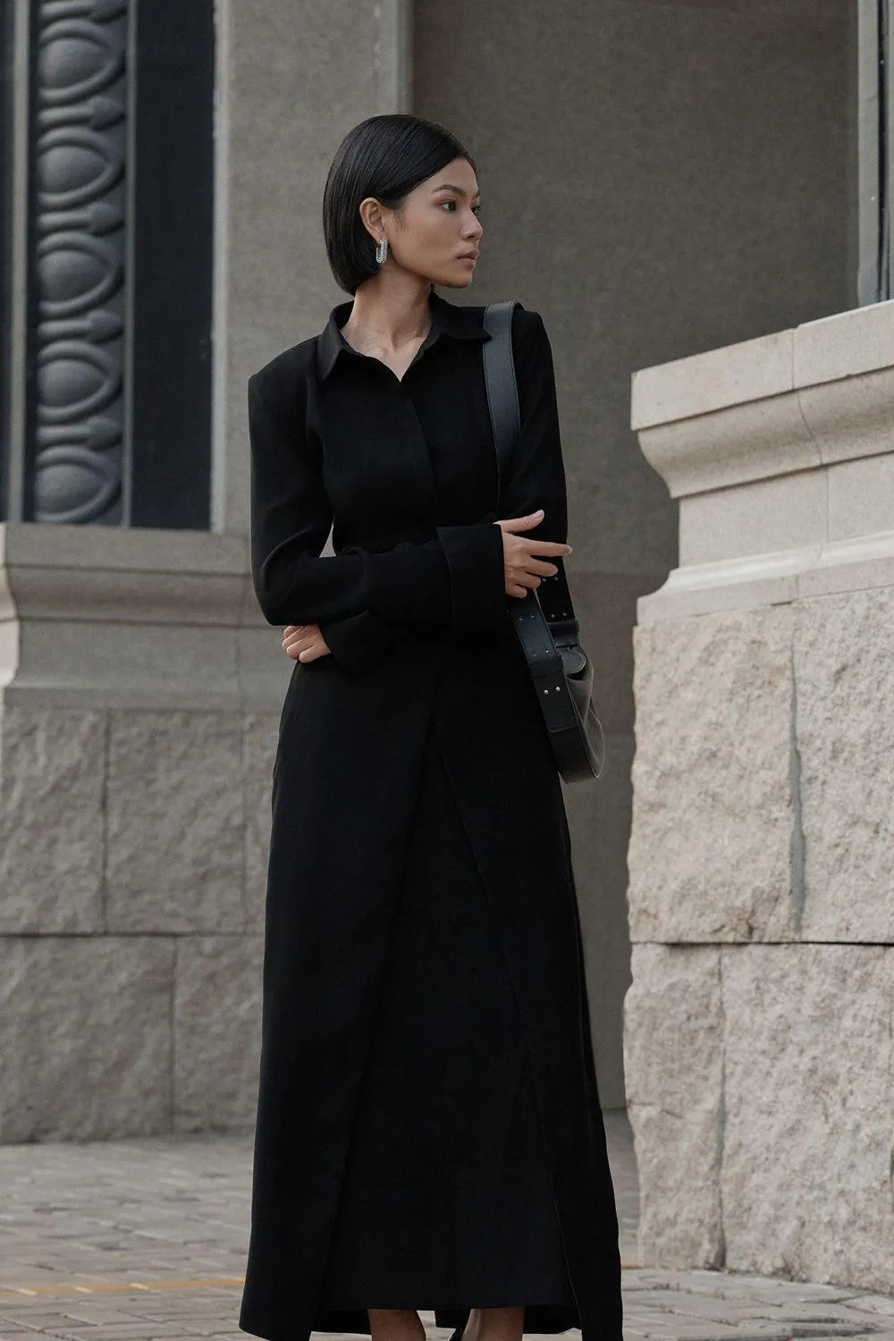 Nasty A-line High Waist Crepe Ankle Length Skirt