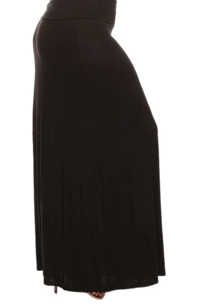 Plus Black Maxi Skirt 832