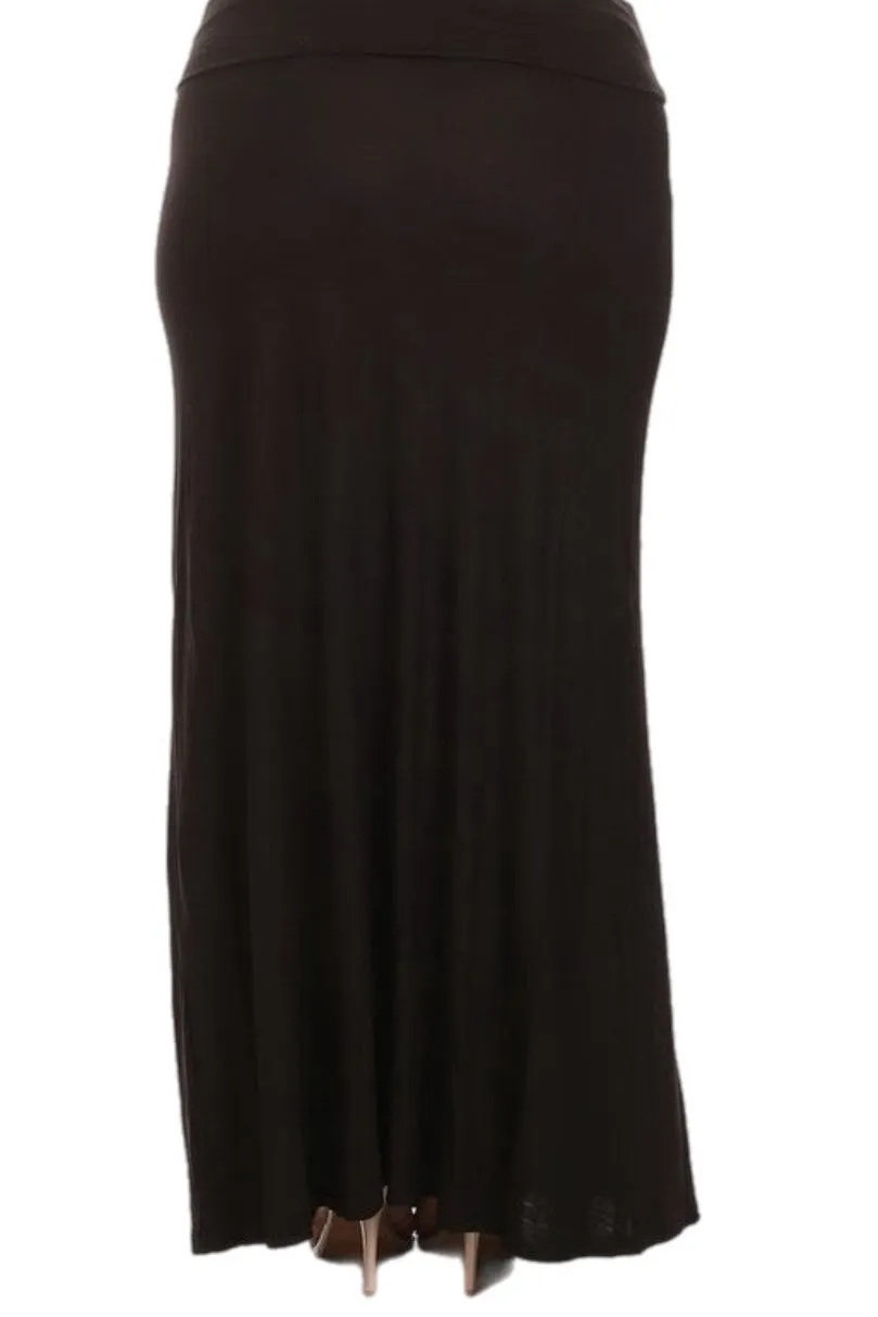 Plus Black Maxi Skirt 832