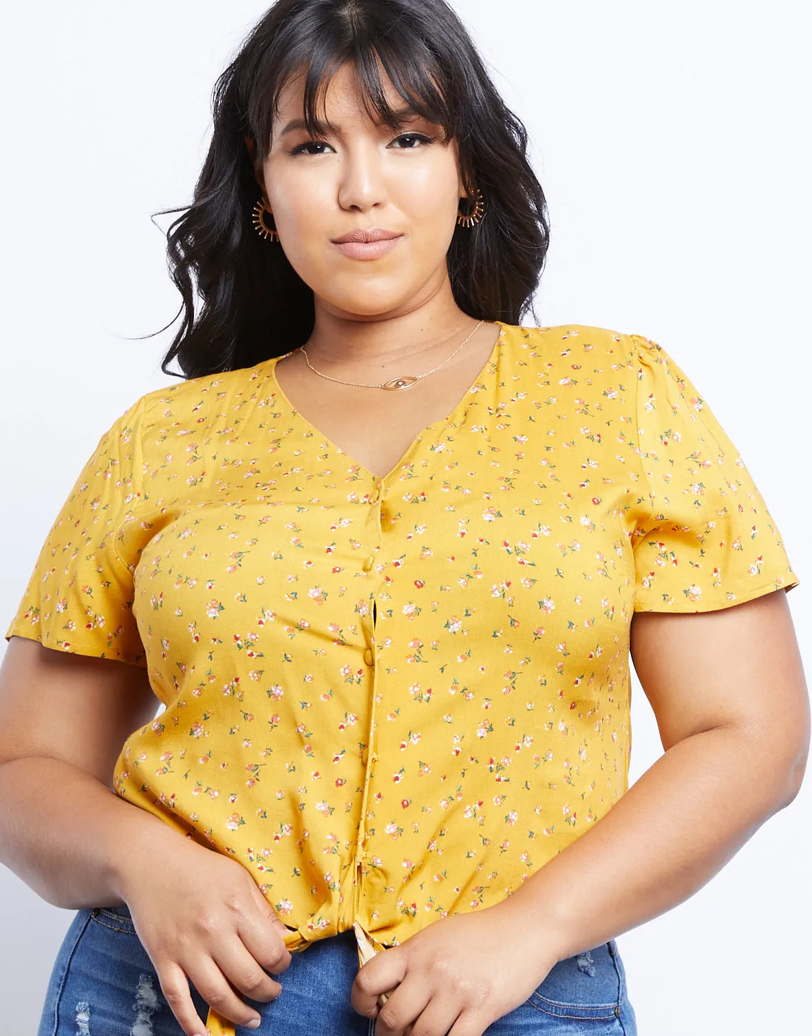 Plus Size Danielle Floral Short Sleeve Top
