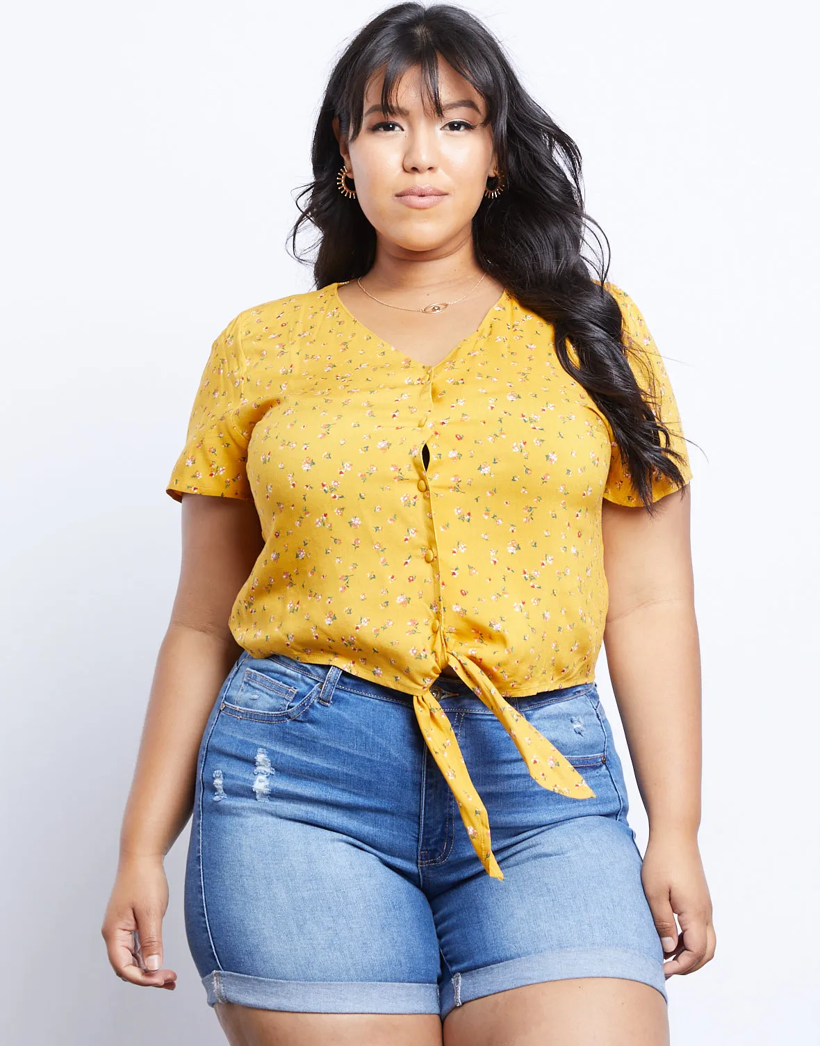 Plus Size Danielle Floral Short Sleeve Top