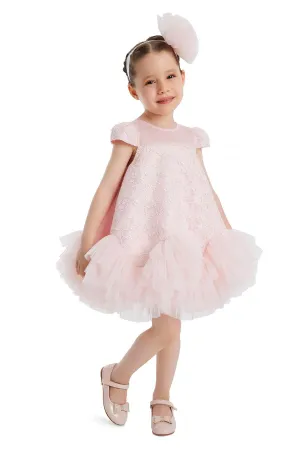 Powder A-line Lace Girls Dress