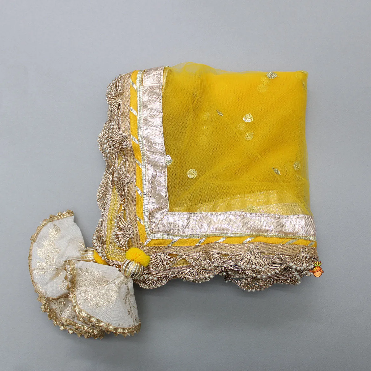 Pre Order: Chanderi Embroidered Top With Lehenga And Net Dupatta