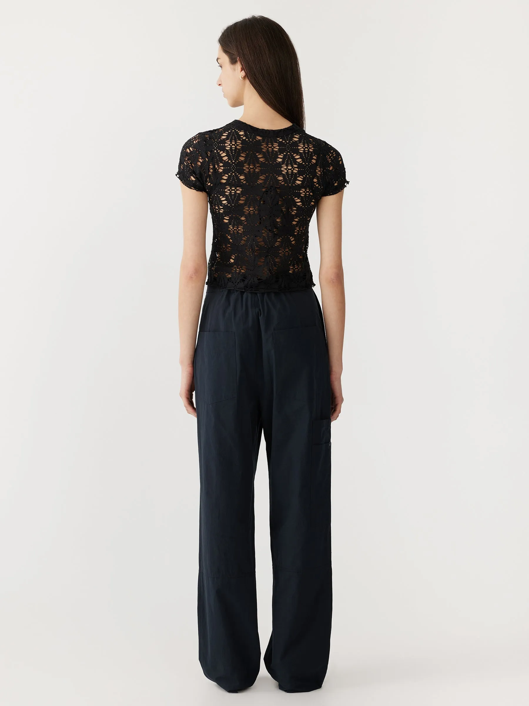 raw edge lace baby t.shirt
