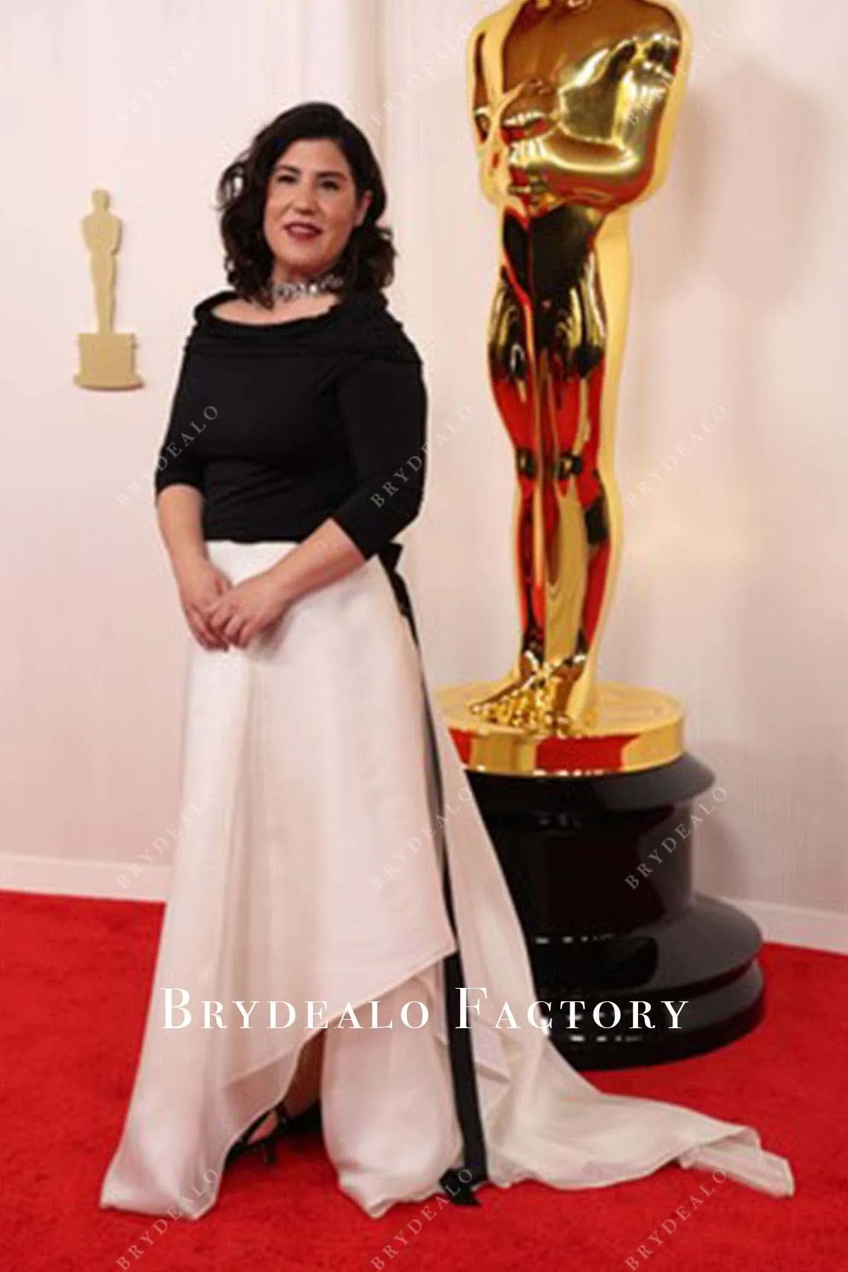 Sandra Tapia 2024 Oscars Red Carpet Two-Tone Dress