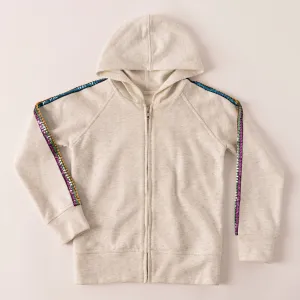 Sequins Sleeve Stripe Hoodie