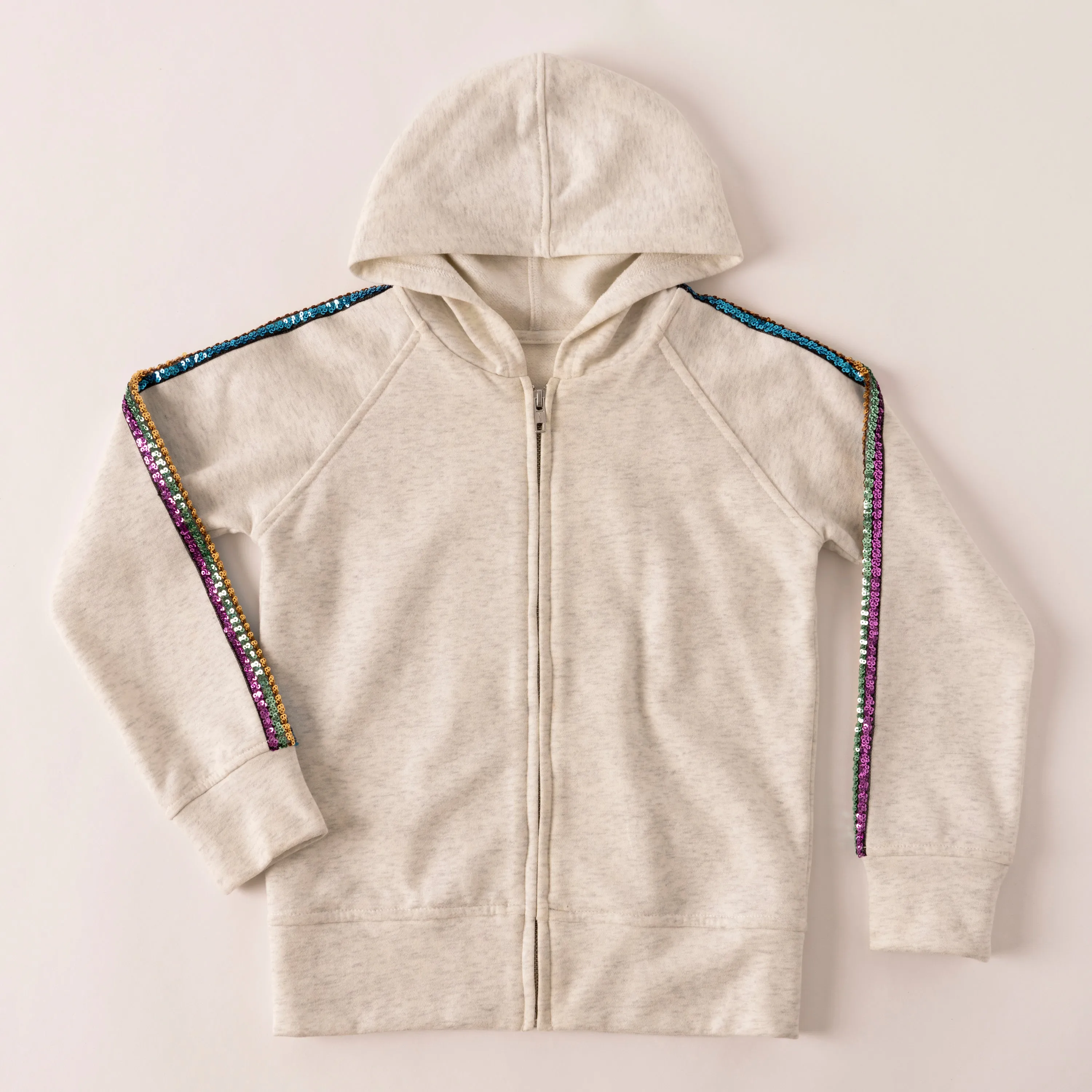 Sequins Sleeve Stripe Hoodie