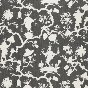 SHANTUNG SILHOUETTE PRINT Schumacher Fabric by the yard / 54" wide Fabric