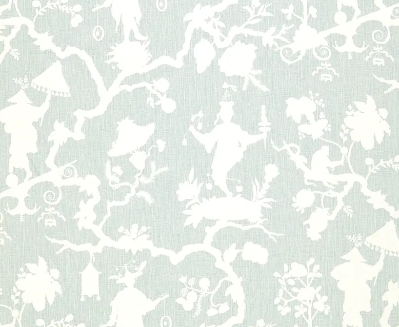 SHANTUNG SILHOUETTE PRINT Schumacher Fabric by the yard / 54" wide Fabric