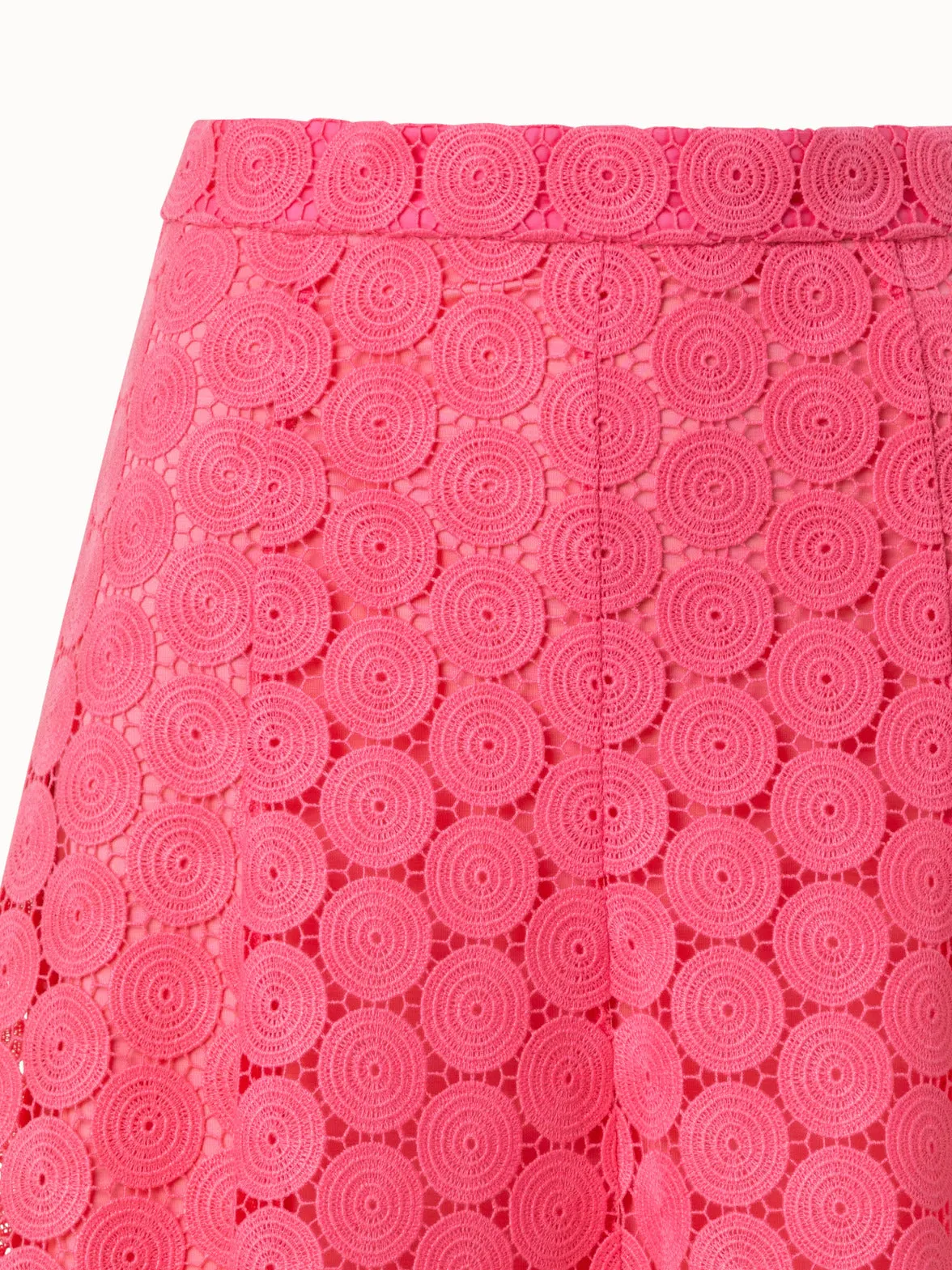 Short A-Line Flared Skirt in Dot Embroidery