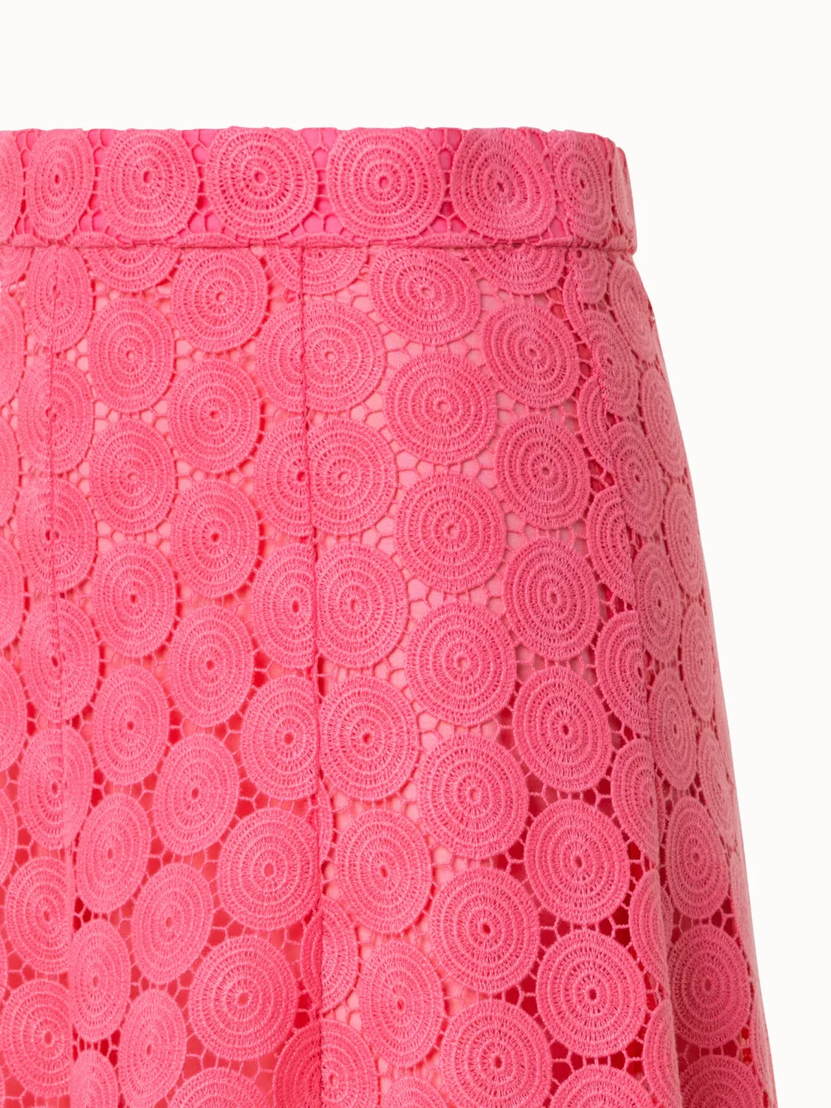Short A-Line Flared Skirt in Dot Embroidery