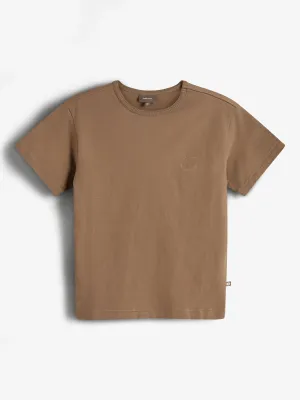 Short Sleeve T-shirt w. Back Print - Kids - Walnut