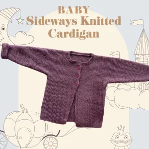 Sideways Knitted Baby Cardigan Knitting Pattern (CRU2312)