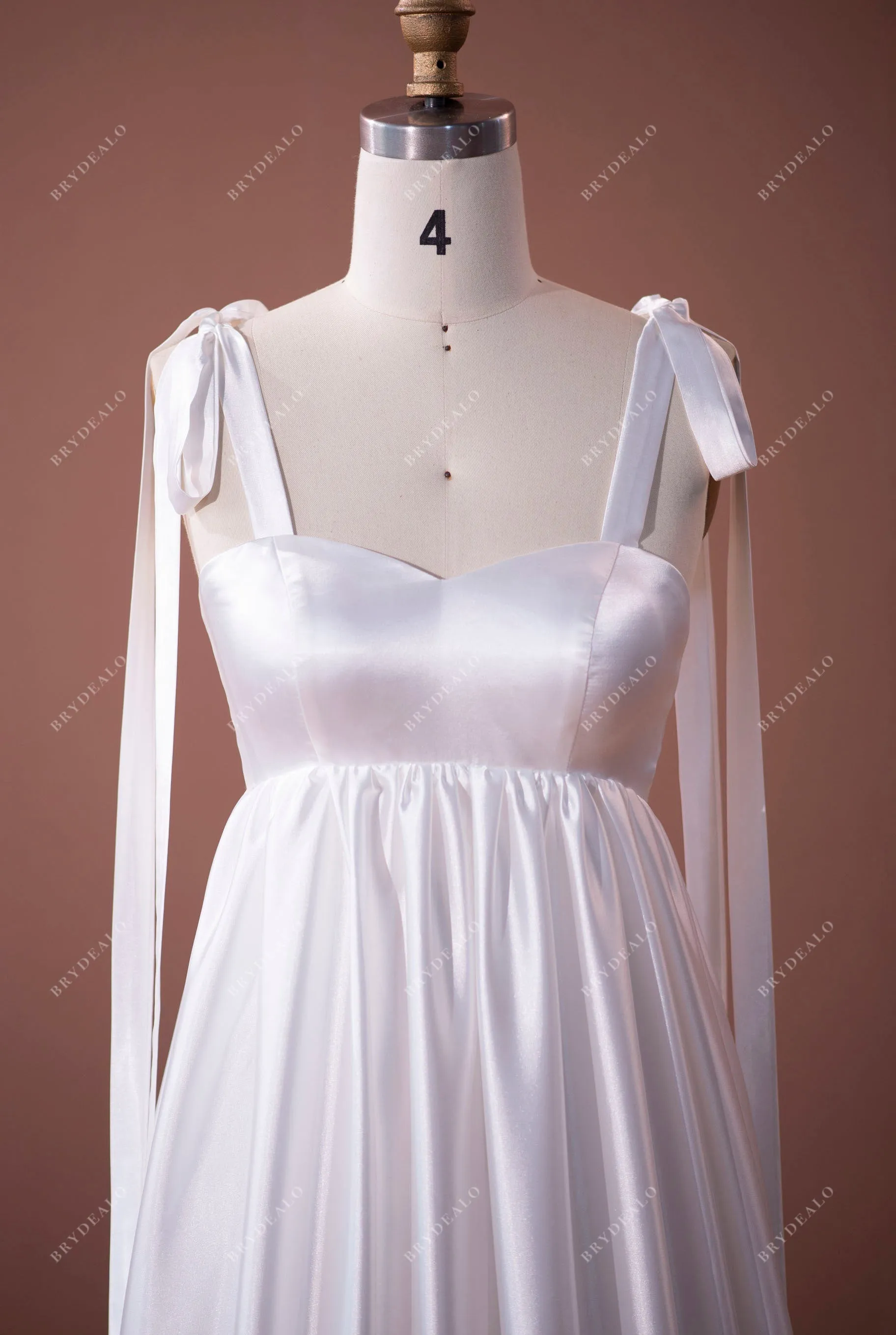 Silky Satin Straps A-line Tired Maternity Wedding Dress