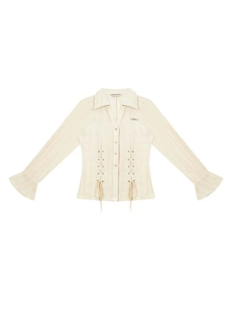 Slim Fit Side Lace Up Shirt【s0000007148】
