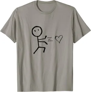 #snirt Hand Painted Romantic Stick Figure Romance Ninja T-Shirt