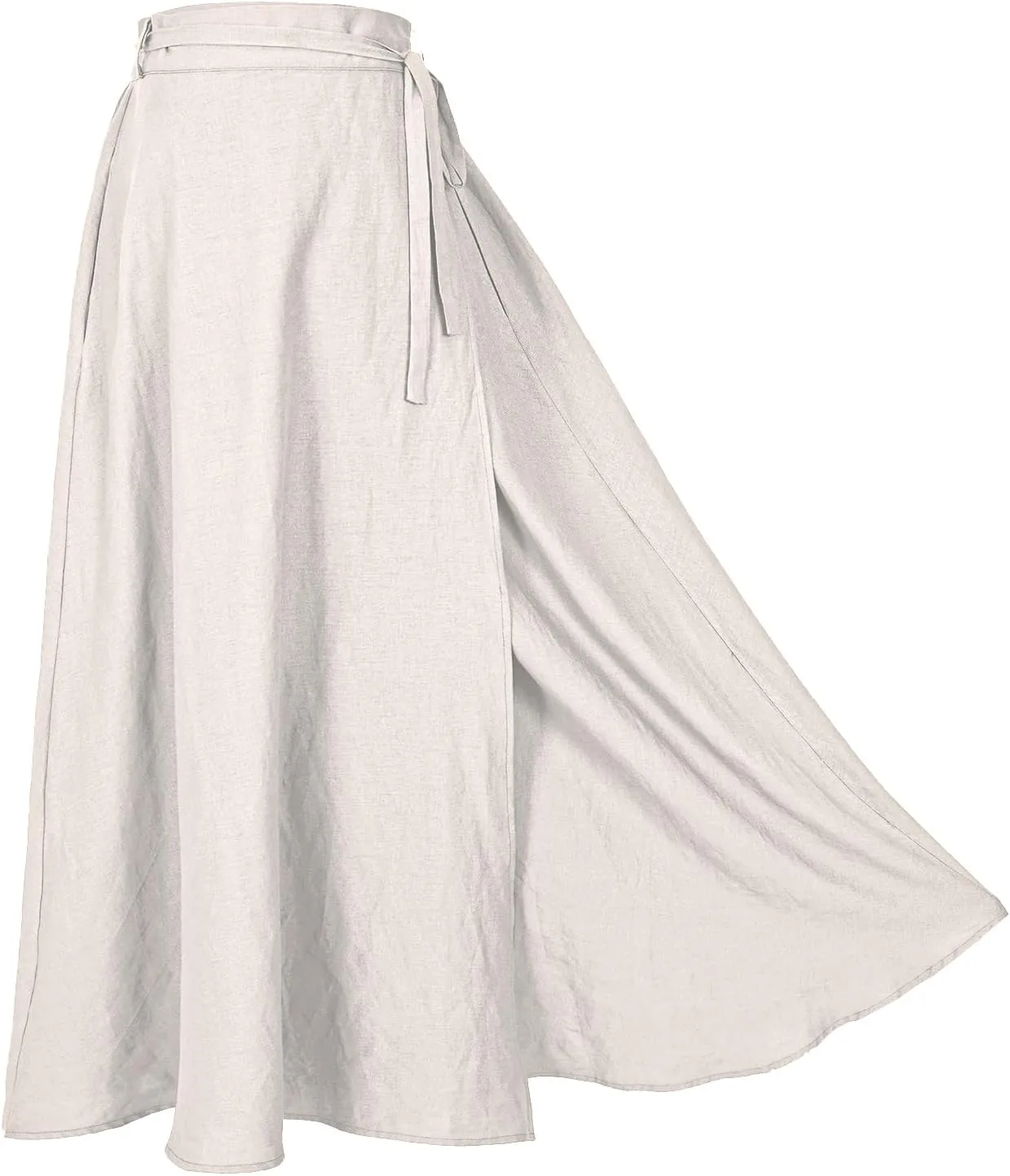 Women's Linen Wrap Skirt Casual Maxi Skirt Vintage A line Linen Skirt